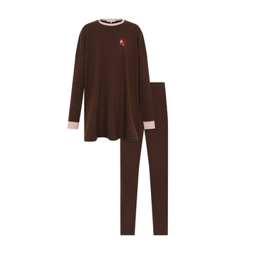 Little Parni Chestnut Locket Teen Pajamas Brown/Pink