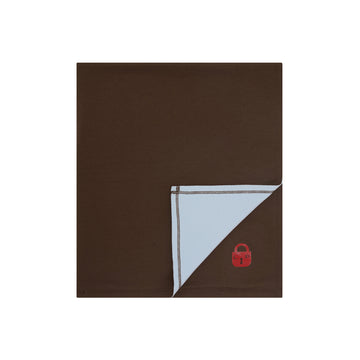 Little Parni Chestnut Locket Blanket Brown/Light Blue