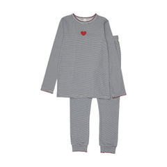 Bopop Pinstripe Pajamas - Heart