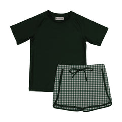 Bopop Boys Swim Set - Green Gingham (Swimwear) PL781