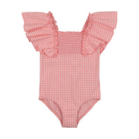 Bopop Girls Swimsuit - Pink Gingham (Swimwear) PL783