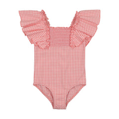 Bopop Girls Swimsuit - Pink Gingham (Swimwear) PL783