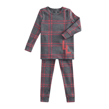 Little Label Red Plaid Logo Pajama