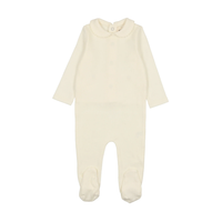 Mema Knits Cream Pointelle Footie