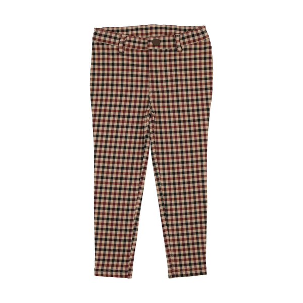 Analogie By Lil Legs Printed Pants Tan Plaid