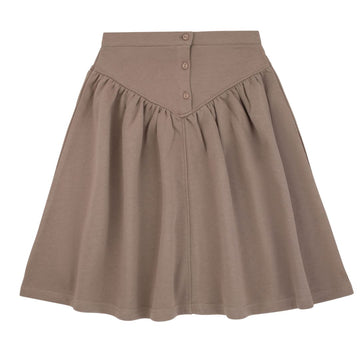 Bondoux Sherpa Embroidery Taupe Skirt (261SK)