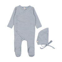 Lilette By Lil Legs Pinstripe Footie Set Blue