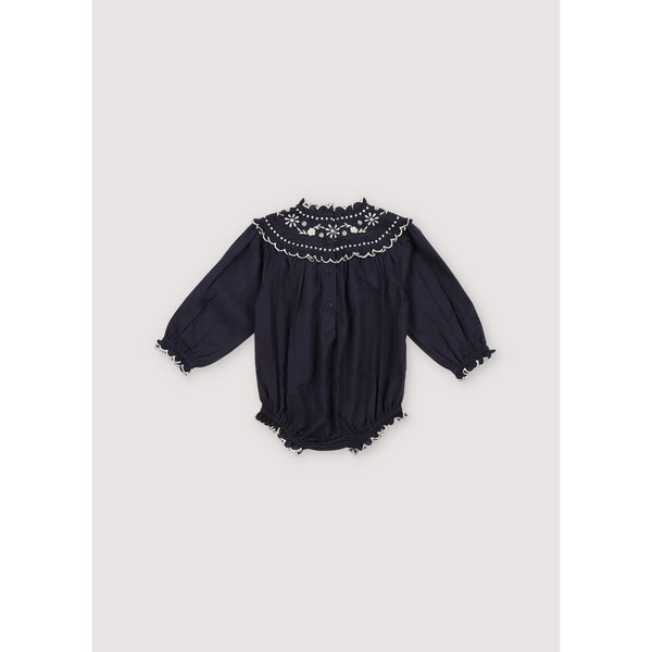 The New Society Midnight Navy Pune Baby Romper