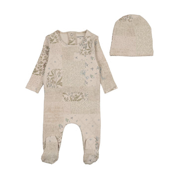 Bee & Dee Boys Print Organic Paper Print Footie/Beanie