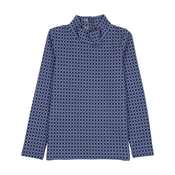 Secolo Patterned Turtleneck - Midnight Blue