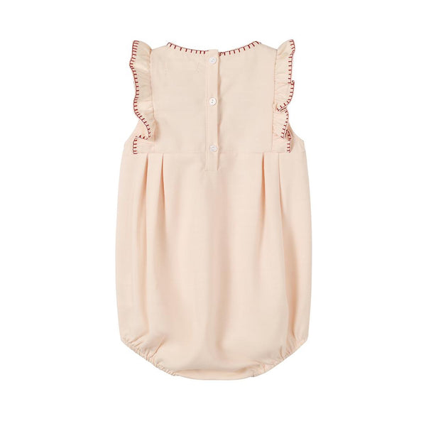 Nounelle Peach Embroidered Romper