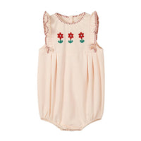 Nounelle Peach Embroidered Romper
