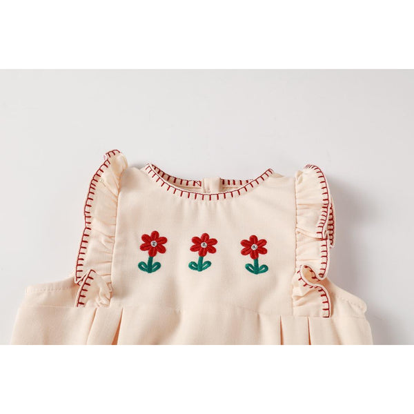 Nounelle Peach Embroidered Romper