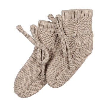 Peluche Taupe Knit Booties