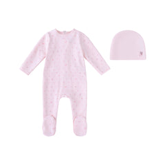 Minilabel Pink Butterfly All Over Print Footie and Hat -Girls