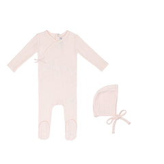 Minilabel Pink Butterfly Wrapover Pointelle Footie and Hat-Girls