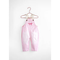 Please Mom Pink Bow Barrel Overalls