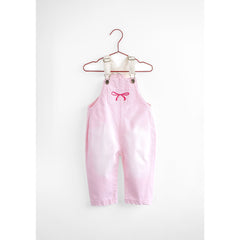 Please Mom Pink Bow Barrel Overalls