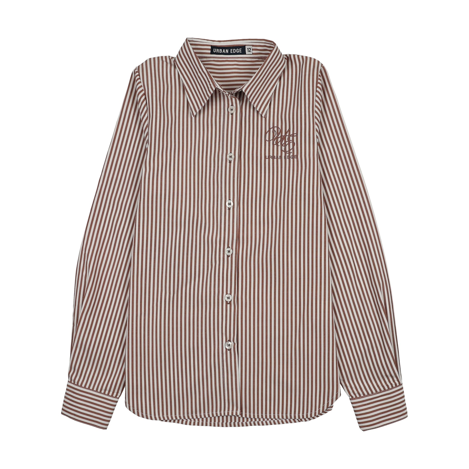 Urban Edge Pinstriped Shirt Brown