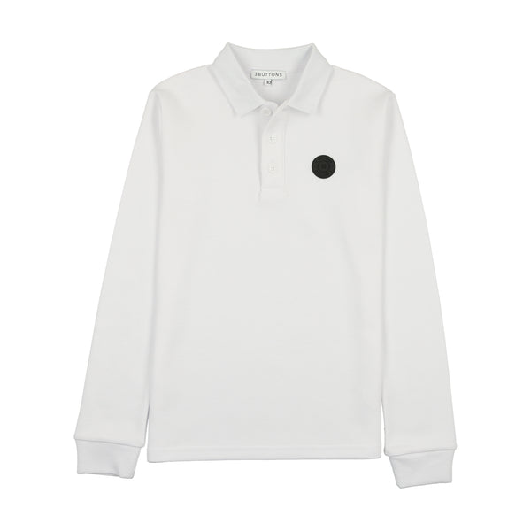 3 Buttons Ny White Pique