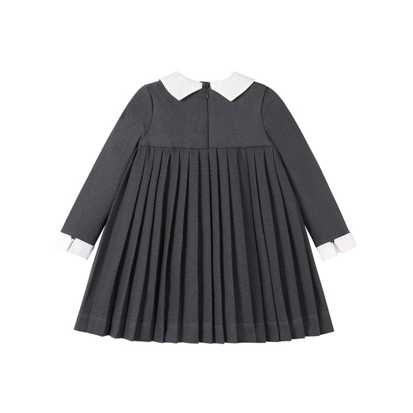 Nou Nelle Pleated Grey Dress