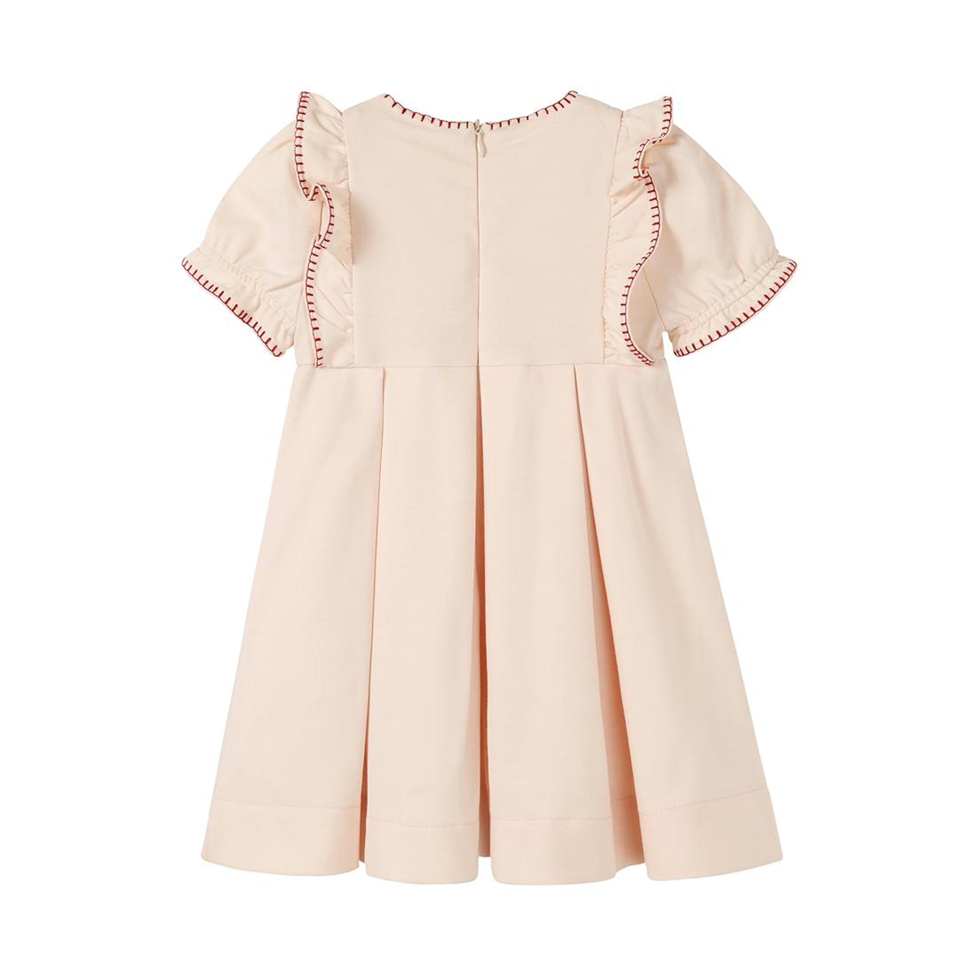 Nounelle Pleated Peach Embroidered Dress | Buttons Bebe Nounelle Pleated Peach Embroidered Dress | Buttons Bebe