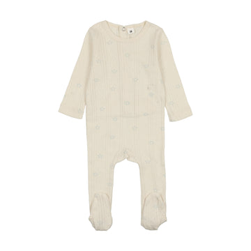 Bonjoy Star Printed Pointelle Footie