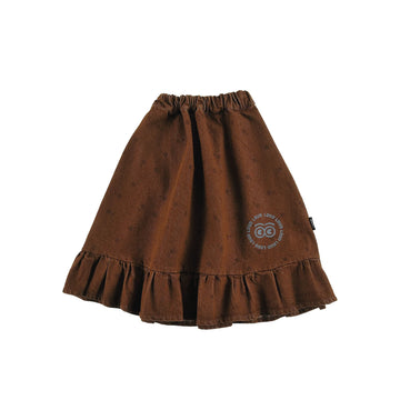 Loud Apparel Glide Midi Skirt - Choco Polkadot (GDS02)