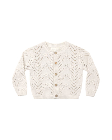 Quincy Mae Knit Cardigan Heathered Oatmeal