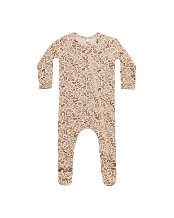 Quincy Mae Bamboo Zip Footie Posy