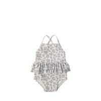 Quincy Mae Ruffled One-Piece Swimsuit Blue Floral (QM131BEES)