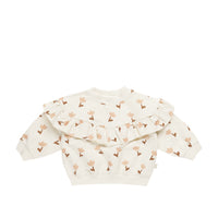 Quincy Mae Ruﬄe Fleece Sweatshirt Tulips