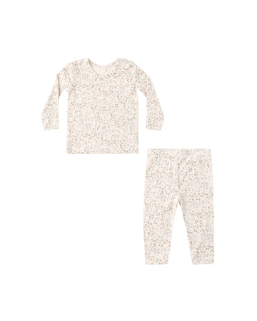 Quincy Mae Bamboo Pajama Set Bloom - Natural
