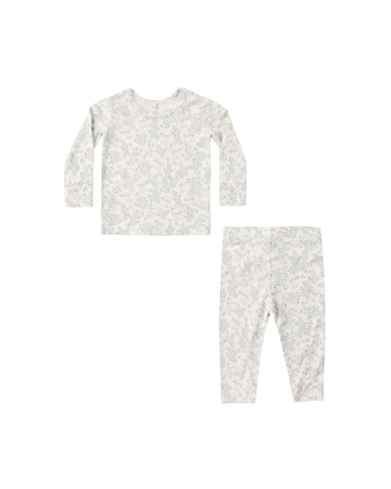 Quincy Mae Bamboo Pajama Set Cloud Floral - Ivory