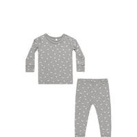 Quincy Mae Bamboo Pajama Set Blue Ditsy