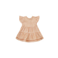 Quincy Mae Melon Gingham  Lily Dress