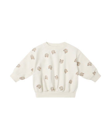 Quincy Mae Brown Bear Relaxed Sweatshirt