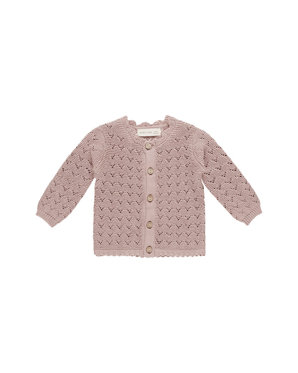 Quincy Mae Scalloped Cardigan Mauve