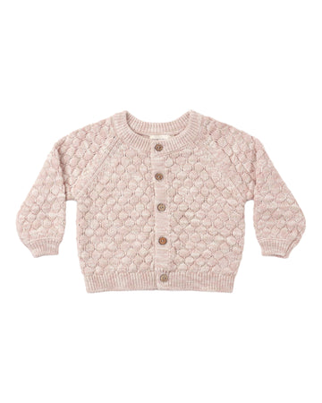 Quincy Mae Bubble Knit Cardigan Dusty Rose Speckle - Dusty-Rose
