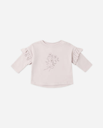 Quincy Mae Ruffle Long Sleeve Tee Fleur - Lilac