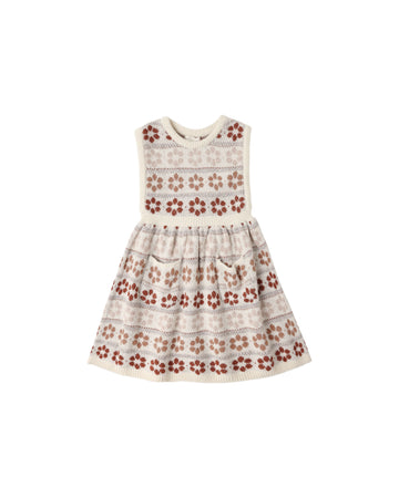 Rylee + Cru Violette Sweater Dress Flower Fair Isle