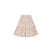 Rylee + Cru Hibiscus  Tiered Midi Skirt