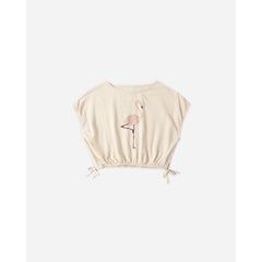 Rylee & Cru Cropped Cinch Tee Flamingo
