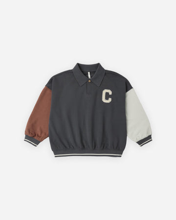 Rylee & Cru Collared Sweatshirt Color Block - Midnight
