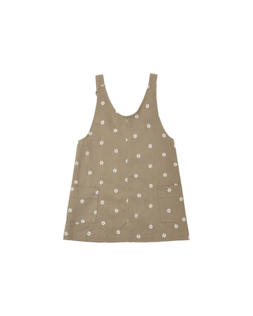 Rylee + Cru V-Neck Overall Dress Embroidered Daisies