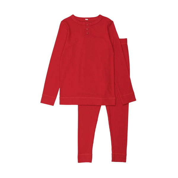 Bopop Red Ribbed Pajamas