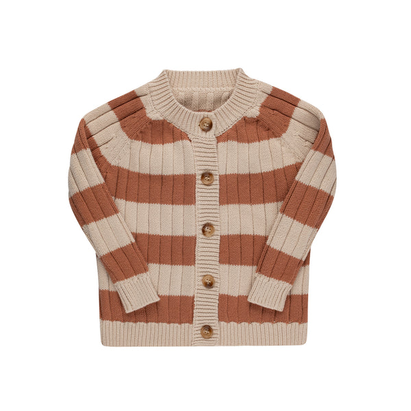 Pippin Rust Striped Knit Cardigan