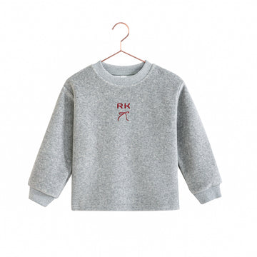 Retro Kid Reese Scuba Velour Top - Gray/ Red