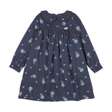 Secolo Regal Floral Dress - Navy