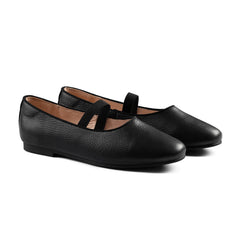 Raybelle Black Pebble Leather Day Flat